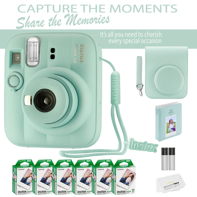 Alt view image 5 of 7 - Fujifilm Instax Mini 13 Instant Camera 60 Photo Prints, Photo Album, Case & Quality Photo Microfiber Cloth- Lagoon Green