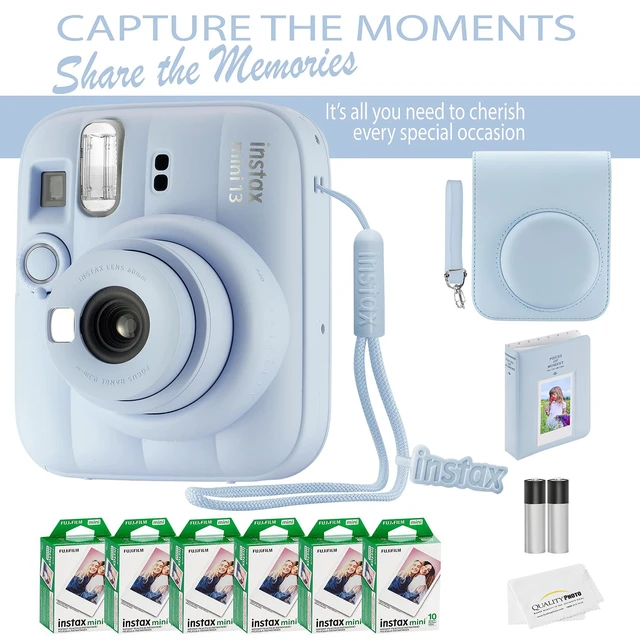 Alt view image 5 of 7 - Fujifilm Instax Mini 13 Instant Camera 60 Photo Prints, Photo Album, Case & Quality Photo Microfiber Cloth- Frost Blue