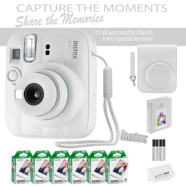 Alt view image 5 of 7 - Fujifilm Instax Mini 13 Instant Camera 60 Photo Prints, Photo Album, Case & Quality Photo Microfiber Cloth- Clay White
