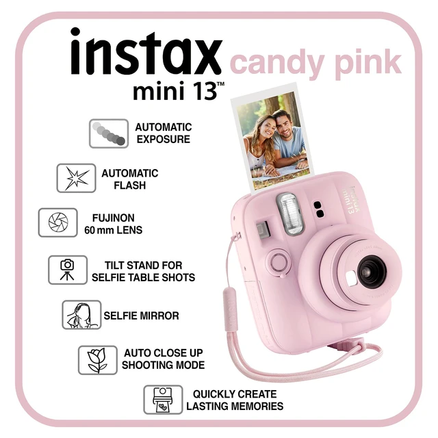 Alt view image 4 of 7 - Fujifilm Instax Mini 13 Instant Camera 60 Photo Prints, Photo Album, Case & Quality Photo Microfiber Cloth- Candy Pink