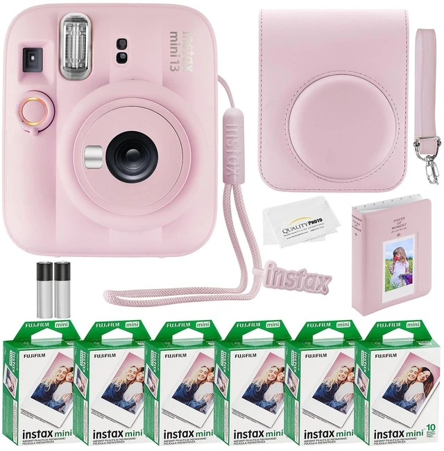 Main image of Fujifilm Instax Mini 13 Instant Camera 60 Photo Prints, Photo Album, Case & Quality Photo Microfiber Cloth- Candy Pink