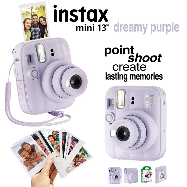 Alt view image 4 of 7 - Fujifilm Instax Mini 13 Instant Camera 60 Photo Prints, Photo Album, Case & Quality Photo Microfiber Cloth- Dreamy Purple
