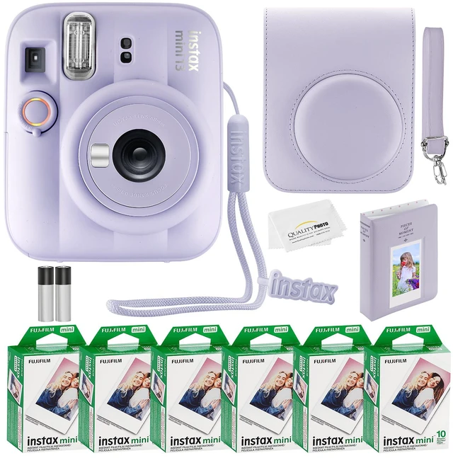 Main image of Fujifilm Instax Mini 13 Instant Camera 60 Photo Prints, Photo Album, Case & Quality Photo Microfiber Cloth- Dreamy Purple