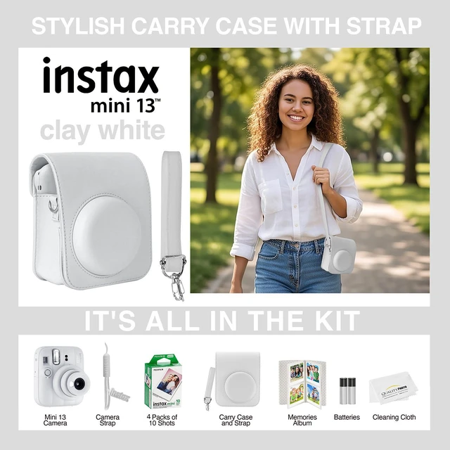 Alt view image 4 of 6 - Fujifilm Instax Mini 13 Instant Camera, 40Photo Prints, Photo Album, Case & Quality Photo Microfiber Cloth- Clay White