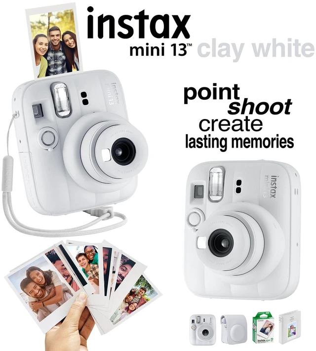 Alt view image 6 of 6 - Fujifilm Instax Mini 13 Instant Camera, 40Photo Prints, Photo Album, Case & Quality Photo Microfiber Cloth- Clay White