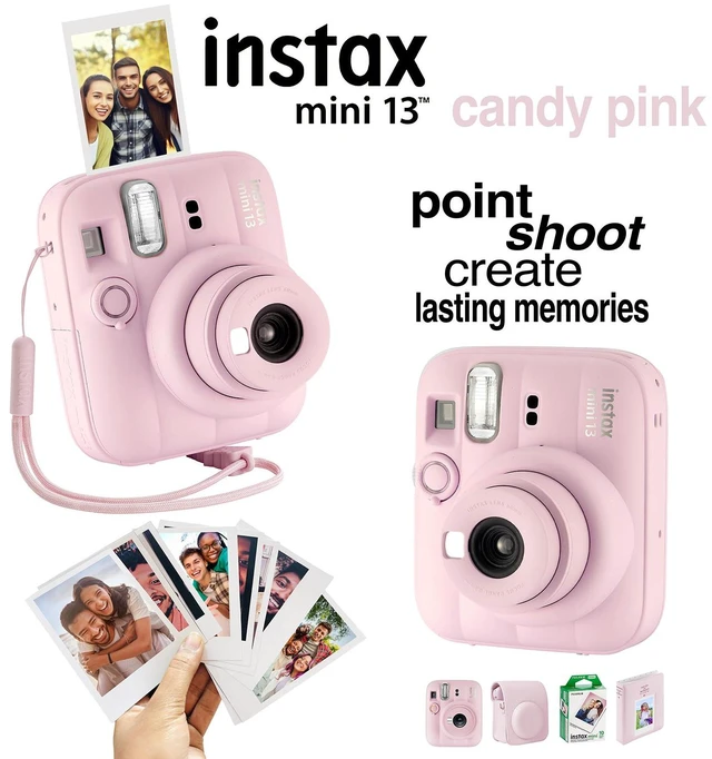 Alt view image 6 of 6 - Fujifilm Instax Mini 13 Instant Camera, 40 Photo Prints, Photo Album, Case & Quality Photo Microfiber Cloth- Candy Pink