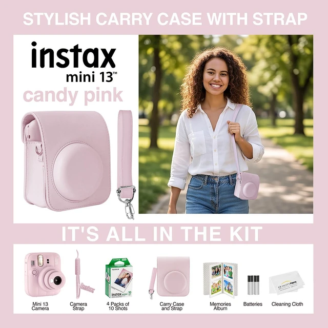 Alt view image 4 of 6 - Fujifilm Instax Mini 13 Instant Camera, 40 Photo Prints, Photo Album, Case & Quality Photo Microfiber Cloth- Candy Pink