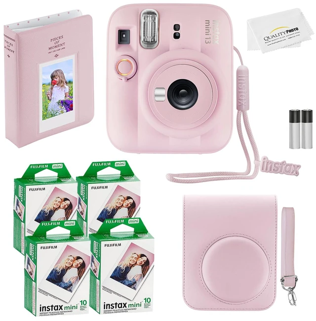 Main image of Fujifilm Instax Mini 13 Instant Camera, 40 Photo Prints, Photo Album, Case & Quality Photo Microfiber Cloth- Candy Pink