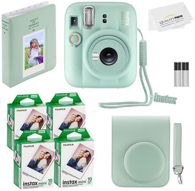 Main image of Fujifilm Instax Mini 13 Instant Camera 40 Photo Prints, Photo Album, Case & Quality Photo Microfiber Cloth- Lagoon Green