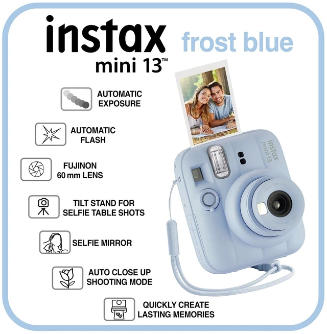 Alt view image 2 of 7 - Fujifilm Mini 13 Camera & Accessory Bundle (Frost Blue)