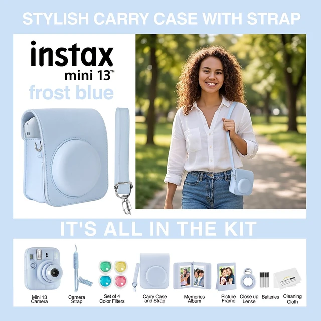 Alt view image 3 of 7 - Fujifilm Mini 13 Camera & Accessory Bundle (Frost Blue)