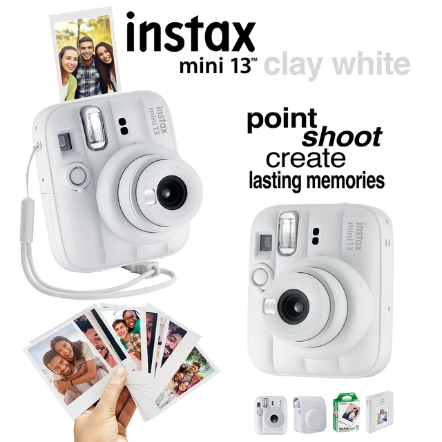 Alt view image 6 of 7 - Fujifilm Instax Mini 13 Instant Camera 60 Photo Prints, Photo Album, Case & Quality Photo Microfiber Cloth- Clay White
