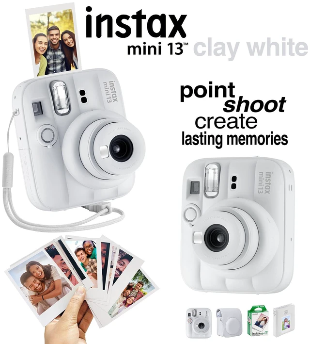 Alt view image 6 of 6 - Fujifilm Instax Mini 13 Instant Camera, 40Photo Prints, Photo Album, Case & Quality Photo Microfiber Cloth- Clay White