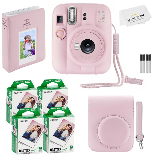 Main image of Fujifilm Instax Mini 13 Instant Camera, 40 Photo Prints, Photo Album, Case & Quality Photo Microfiber Cloth- Candy Pink