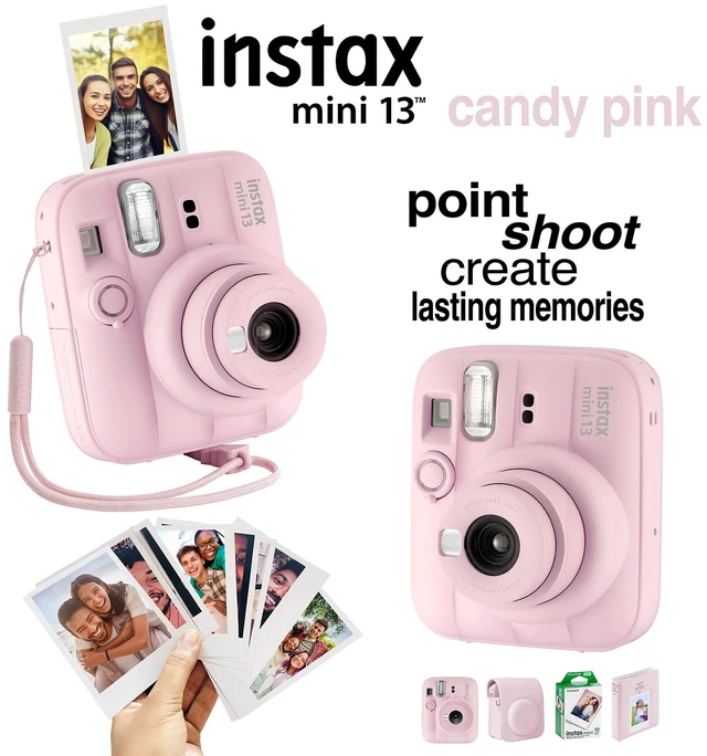 Alt view image 6 of 6 - Fujifilm Instax Mini 13 Instant Camera, 40 Photo Prints, Photo Album, Case & Quality Photo Microfiber Cloth- Candy Pink