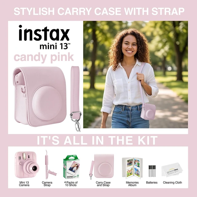 Alt view image 2 of 6 - Fujifilm Instax Mini 13 Instant Camera, 40 Photo Prints, Photo Album, Case & Quality Photo Microfiber Cloth- Candy Pink
