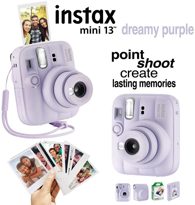 Alt view image 6 of 6 - Fujifilm Instax Mini 13 Instant Camera, 40 Photo Prints, Photo Album, Case & Quality Photo Microfiber Cloth- Dreamy Purple