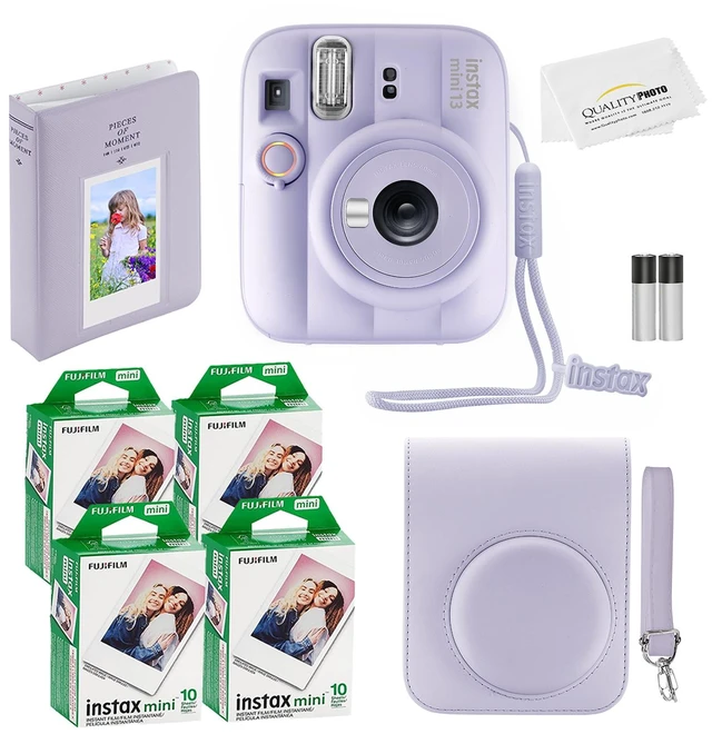 Main image of Fujifilm Instax Mini 13 Instant Camera, 40 Photo Prints, Photo Album, Case & Quality Photo Microfiber Cloth- Dreamy Purple
