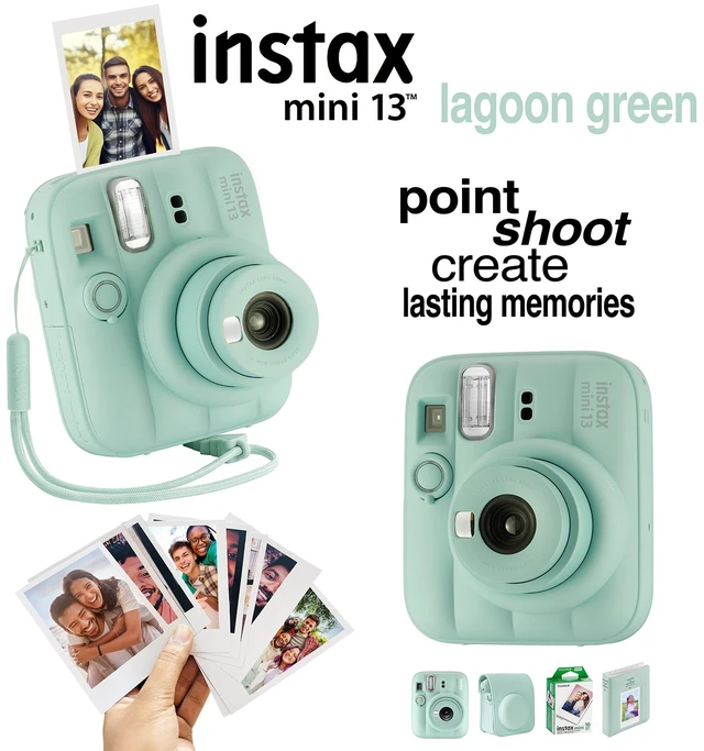 Alt view image 6 of 6 - Fujifilm Instax Mini 13 Instant Camera 40 Photo Prints, Photo Album, Case & Quality Photo Microfiber Cloth- Lagoon Green