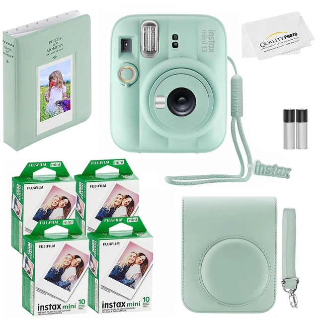 Main image of Fujifilm Instax Mini 13 Instant Camera 40 Photo Prints, Photo Album, Case & Quality Photo Microfiber Cloth- Lagoon Green