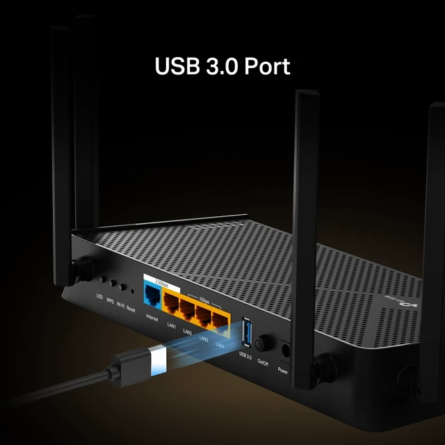 Alt view image 6 of 7 - TP-Link Dual-Band BE4800 Wi-Fi 7 Router, Dual 2.5 Gbps Ports, USB 3.0, 4× External Antennas - Archer BE4800