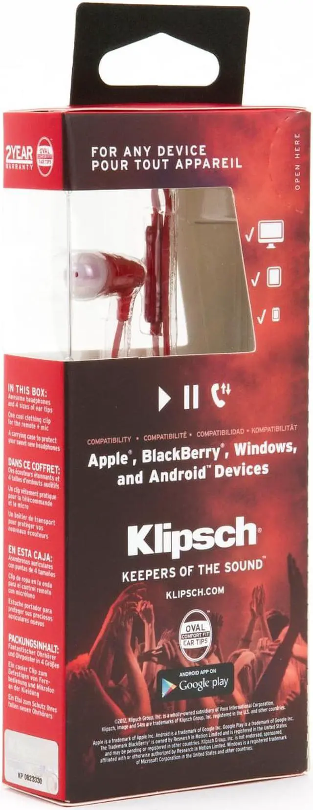 Alt view image 3 of 10 - Klipsch S3m In-Ear Headphones Red