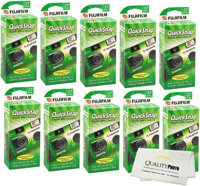 Main image of Fujifilm QuickSnap Flash 400 Disposable 35mm Camera (10 Pack)+ Quality Photo Microfiber Cloth