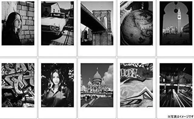 Alt view image 5 of 6 - Fujifilm Instax Mini Instant Film 3-PACK BUNDLE SET , Twin Pack ( 20 ) + 2-SET Monochrome ( 20 ) + Original Cleaning Cloth + Stickers 20 pcs. for Mini 90 8 70 7s 50s 25 300 Camera SP-1 Printer