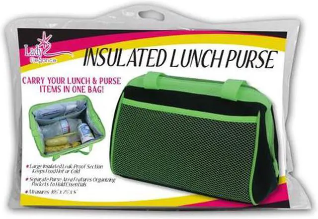 Alt view image 2 of 6 - Lady Elegance JB5890 Insulated Lunch Purse, Black/Green