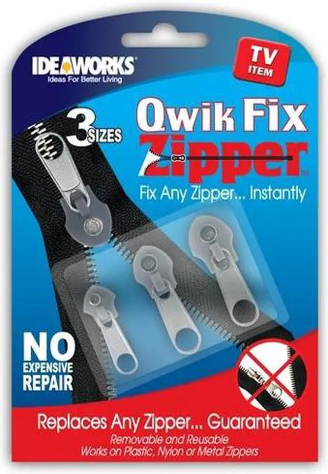 Main image of Qwik Fix Zipper, 3 Pcs for 3 Sizes Zipper Fixers Fix Any Zipper Instantly