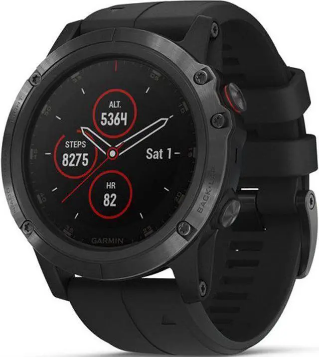 Alt view image 19 of 20 - Garmin fenix 5X Plus Sapphire Black with Black Band 5X Plus Sapphire Black with Black Band