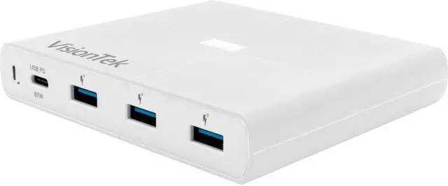 Alt view image 6 of 14 - VisionTek USB-C 90W Charger with USB 3.0 QC 901285