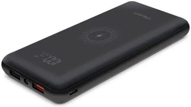Main image of Aluratek AWPBQ10KF 10,000mAh Wireless Charging Power Bank - Type-C Power Delivery 2.0 - QC 3.0 Quick Charging - 18 Watt - Lithium Ion - Black