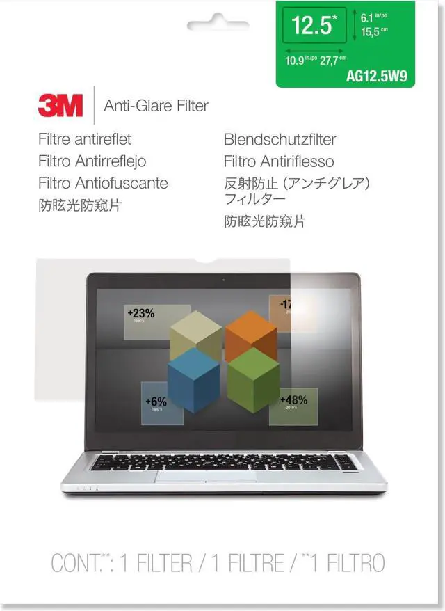 Alt view image 5 of 10 - 3M AG12.5W9 3M Standard Screen Filter - Notebook