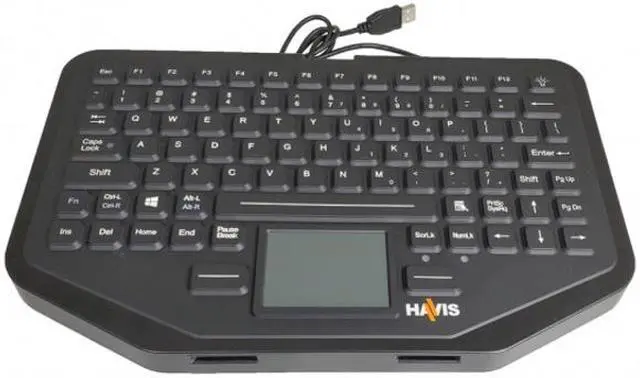 Alt view image 3 of 7 - Havis Rugged Keyboard with Integrated Touchpad