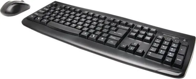 Main image of Kensington Pro Fit Wireless Desktop Set - Black - USB Wireless RF English (US), International - Black - USB Wireless RF Laser - 1000 dpi - 2 Button - Scroll Wheel - Black - Symmetrical - AA, AAA ...