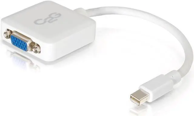 Alt view image 15 of 16 - C2G 8IN MINI DISPLAYPORT TO VGA ADAPTER CONVERTER MALE TO FEMALE ACTIVE WHITE -