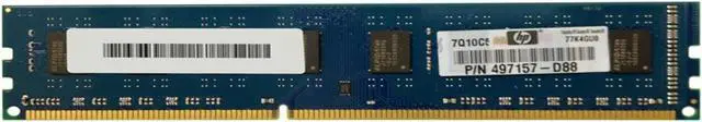 Alt view image 2 of 3 - HP 497157-B88 2Gb 1 X 2Gb 1333Mhz Pc310600 Cl9 Nonecc Unbuffered Ddr3 Sdram 240Pin Dimm Genuine