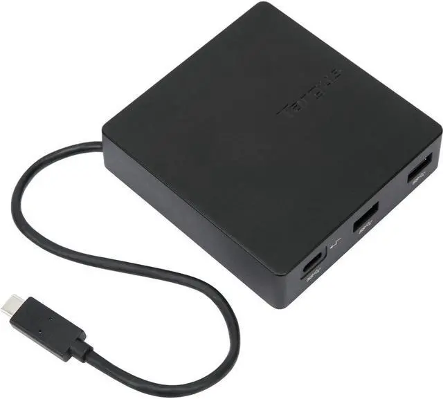 Main image of Targus USB-C Travel Dock with Power Pass-Through - for Notebook/Desktop PC - 60 W - USB 3.1 Type C - 2 x USB 3.0 - USB Type-C - Network (RJ-45) - 1 x HDMI Ports - HDMI - VGA - 1 x Mini ...
