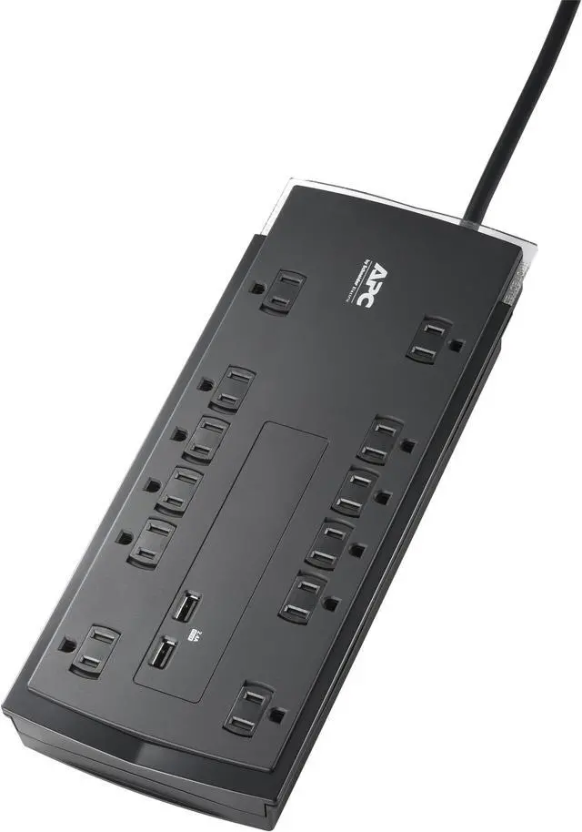 Alt view image 12 of 18 - APC UP P12U2 Performance SurgeArrest 120V 12 Outlet w 2x2.4A USB Charger RTL