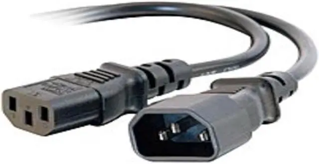 Alt view image 2 of 6 - C2G 03142 C2G : 2FT 18 AWG COMPUTER POWER EXTENSION CORD (IEC320C14 TO IEC320C13) (TAA COM