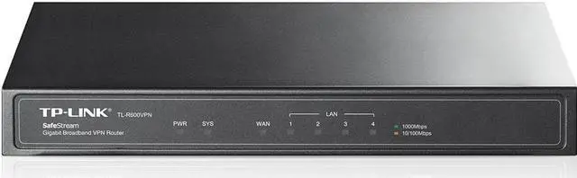 Main image of TP-LINK TL-R600VPN Gigabit Broadband VPN Router, 1 Gigabit WAN port + 4 Gigabit LAN ports, Supports IPsec, PPTP, L2TP VPN Tunnels - 5 Ports - Desktop