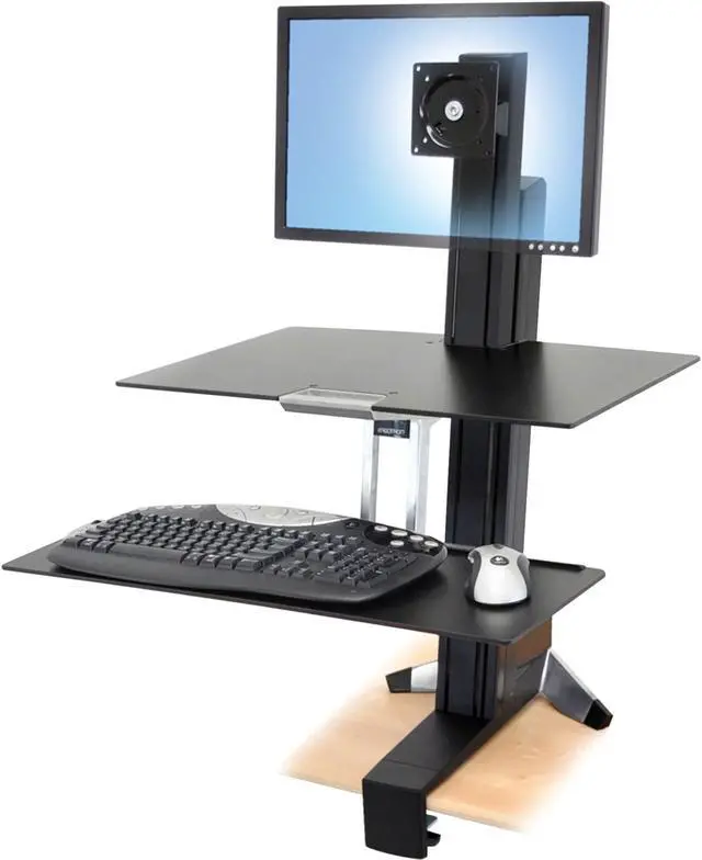 Alt view image 3 of 6 - Ergotron WorkFit-S Single LD with Worksurface+ (Black)