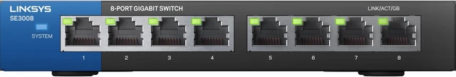 Alt view image 2 of 2 - Linksys SE3008 Gigabit 8-Port Ethernet Switch - 8 Ports - 2 Layer Supported - Desktop, Rack-mountable