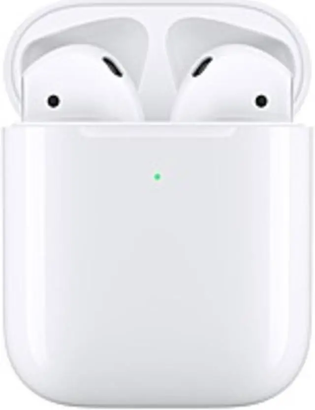 Alt view image 7 of 15 - Apple AirPods 2 White with Wireless Charging Case In Ear Headphones MRXJ2AM/A