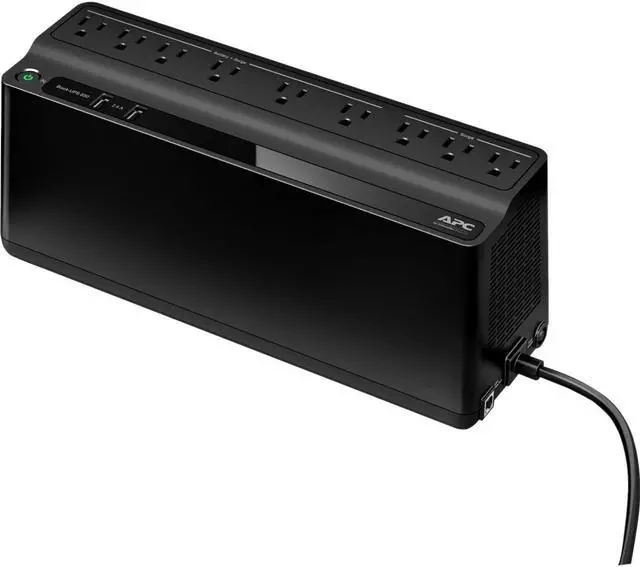 Alt view image 8 of 20 - APC BE850G2 UPS 850VA, 120V, 2 USB charging ports, 9 NEMA outlets(3 surge)- Tower - 8 Hour Recharge - 2 Minute Stand-by - 120 V Input - 120 V AC Output-Stepped Approximated Sine Wave - 6 x NEMA 5-15R