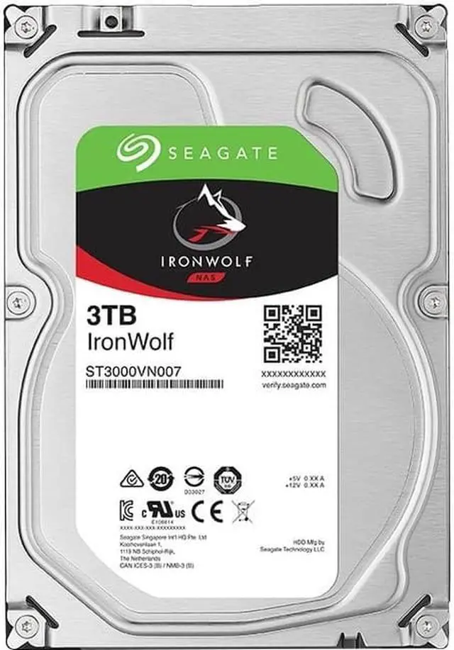 Alt view image 3 of 6 - Seagate ST3000VN007 IronWolf ST3000VN007 3 TB Hard Drive - 3.5" Internal - SATA (SATA/600) - Conventional Magnetic Recording (CMR) Method