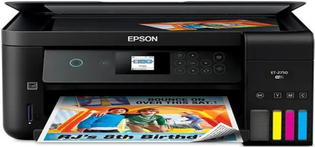 Alt view image 9 of 17 - Epson EcoTank ET-2750 Wireless All-In-One Color Supertank Printer