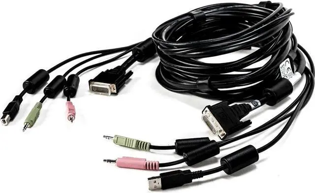 Alt view image 6 of 6 - Avocent 10 ft. USB keyboard, mouse & dual head HDMI video cable with speakers - Use with SC940H-001 CBL0119