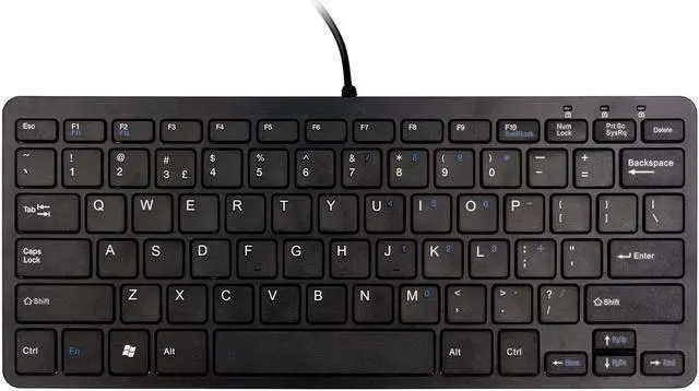 Main image of R-Go Tools RGOECQYBL Compact Keyboard - Wired - USB 2.0 - QWERTY (US) - Plug and Play - Black